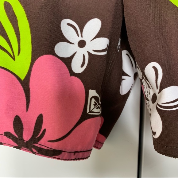 Roxy Girls Hawaiian Floral Swim Board Shorts - Picture 10 of 11